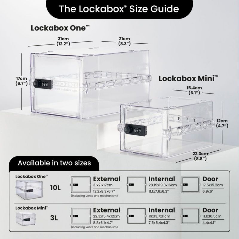Caja de Seguridad Lockabox Mini Cristal 22x15x12 cm Combo