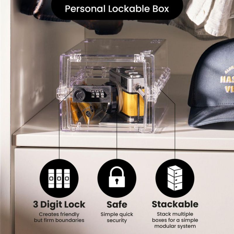Caja de Seguridad Lockabox Mini Cristal 22x15x12 cm Combo