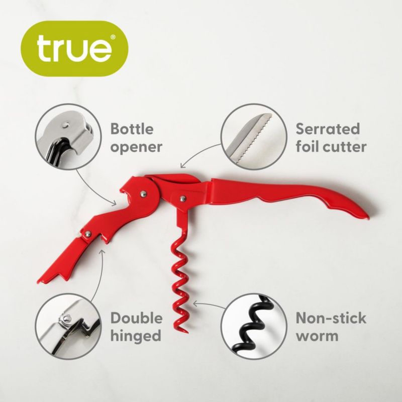 Set Sacacorchos y Abrebotellas Rojo TRUE con Cortador de Cápsula