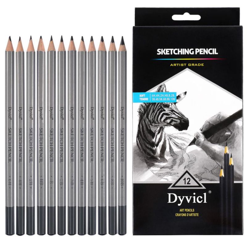 Lápices de Dibujo Dyvicl - Set de 12 Piezas (10B‑6H)