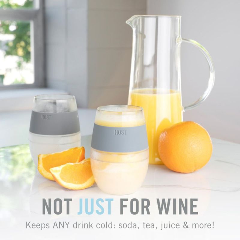 Set de copas de vino Host 240 ml color menta doble pared con gel refrigerante