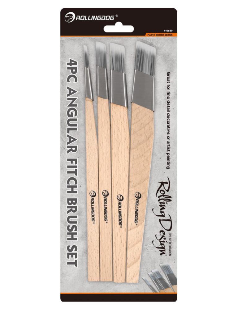 Set de 4 pinceles de pintura ROLLINGDOG 6/12/18/25 mm