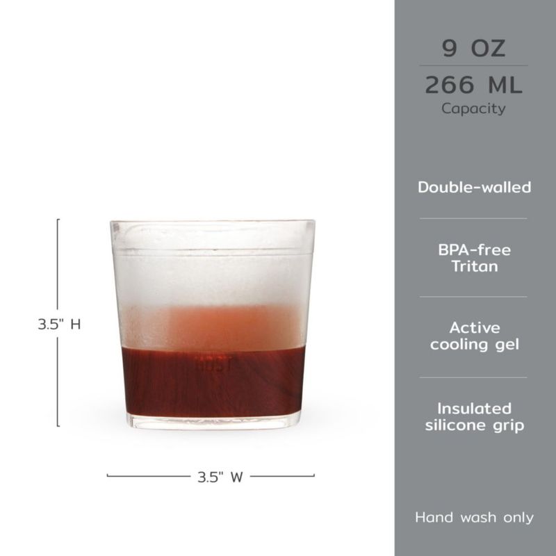 Vasos de whisky Host 275 ml con banda de madera – Pack de 2
