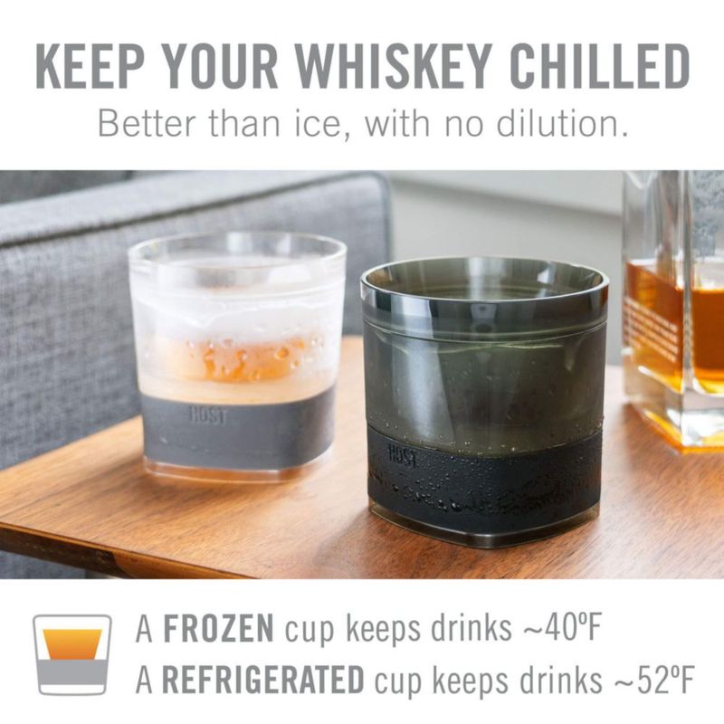 Vasos de whisky Host 275 ml con banda de madera – Pack de 2