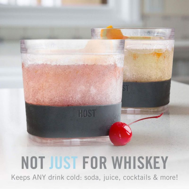 Vasos de whisky Host 275 ml con banda de madera – Pack de 2