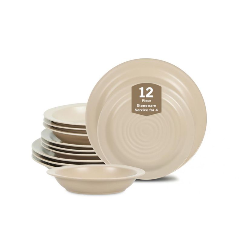 Juego de Vajilla Stone Lain de 12 Piezas en Gres Beige