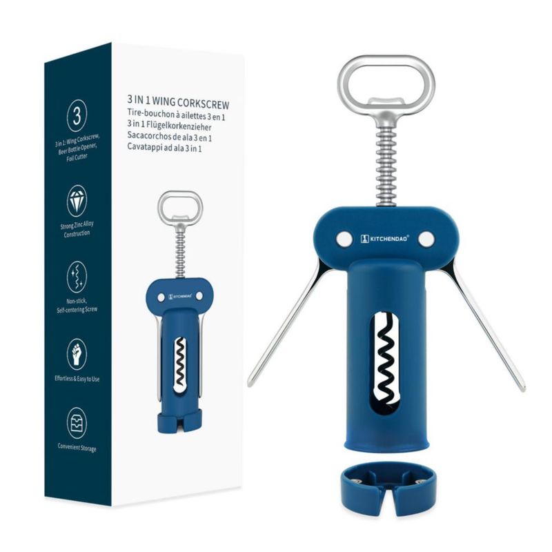 Abrebotellas 3 en 1 con alas KITCHENDAO – Azul