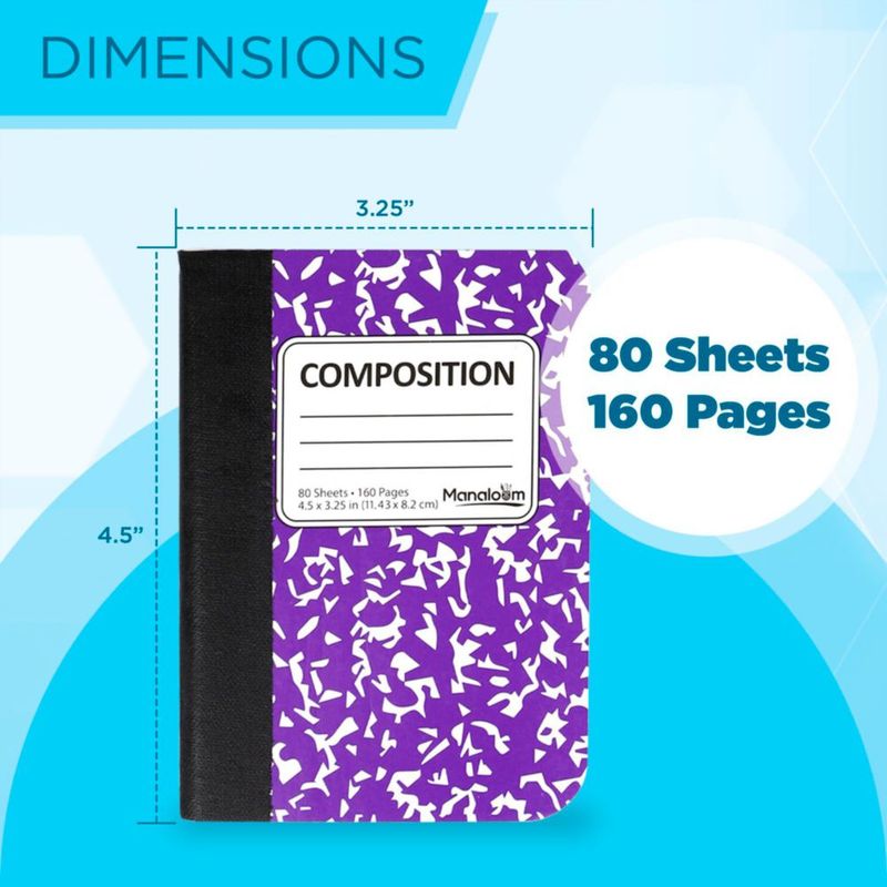 Cuadernos de composición mini Manaloom 11 × 8 cm 4 colores paquete de 12