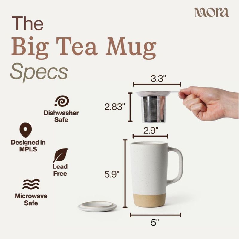 Taza de té MORA 540 ml con infusor y tapa – Nebula