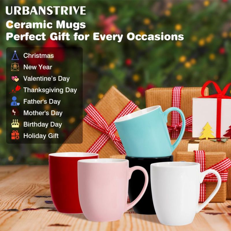 Juego de 6 tazas de café Urbanstrive negras de 475 ml