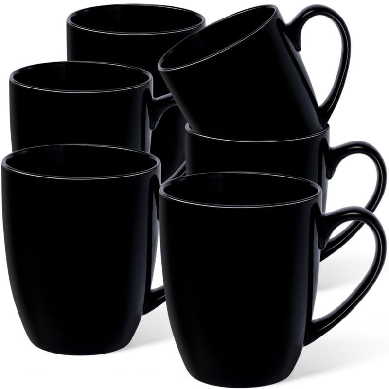 Juego de 6 tazas de café Urbanstrive negras de 475 ml
