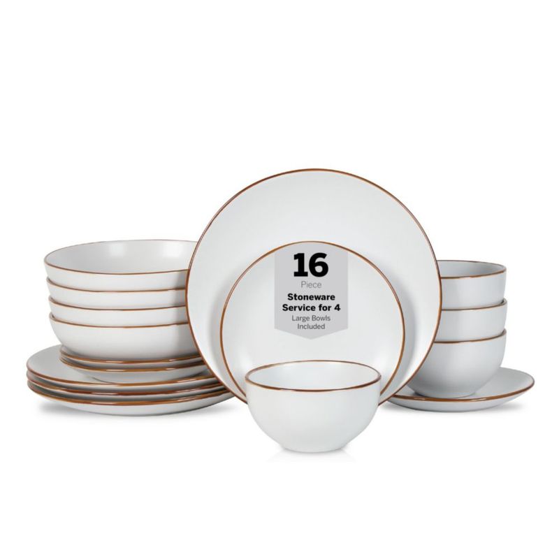 Juego de vajilla de 16 piezas Stone Lain blanco para 4 comensales