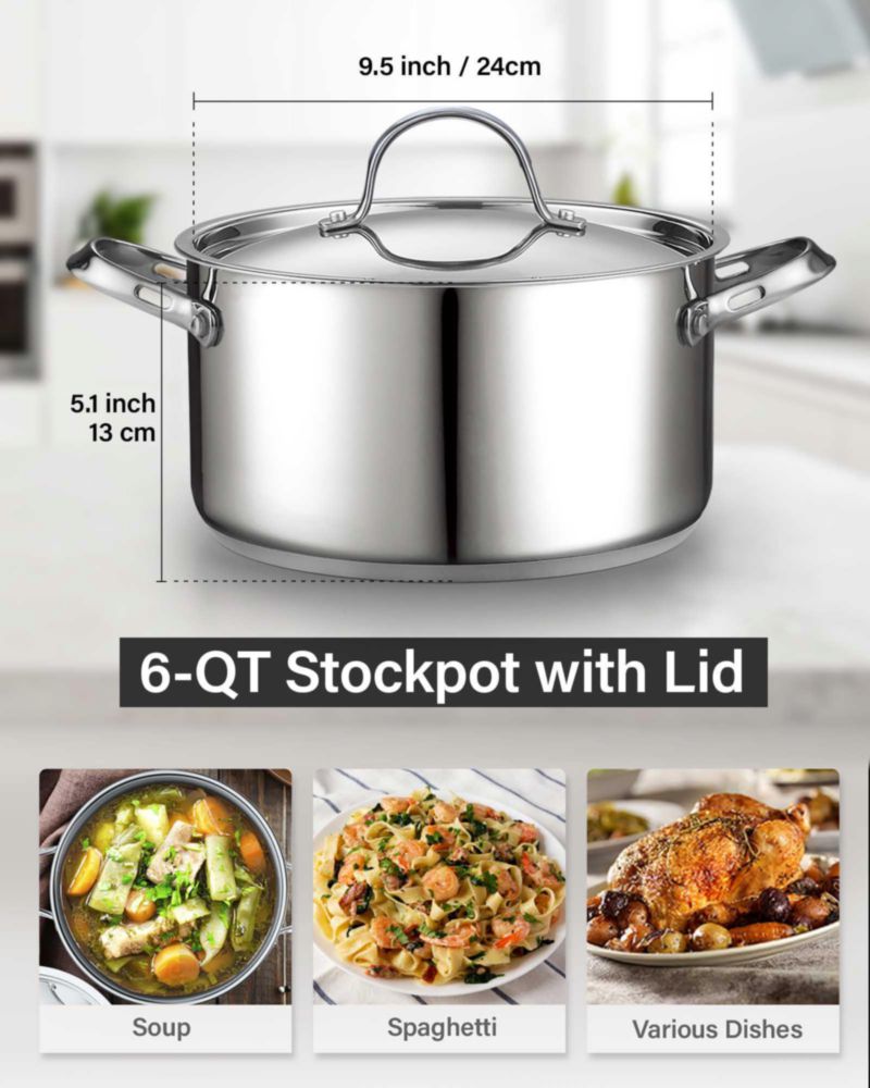 Cacerola Cooks Standard de 6 L de Acero Inoxidable para Inducción