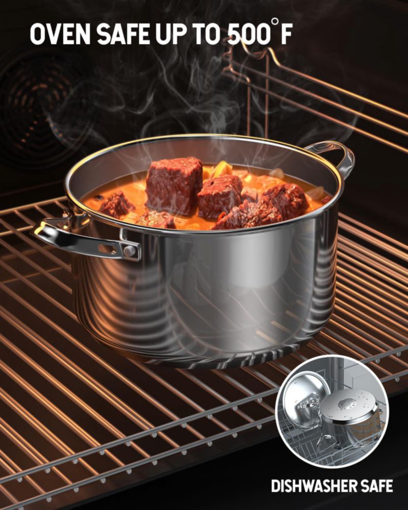 Cacerola Cooks Standard de 6 L de Acero Inoxidable para Inducción