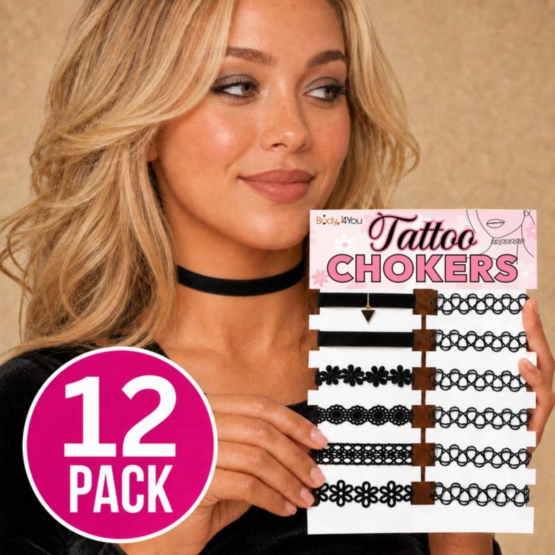 Collar BodyJ4You 12 piezas – Set elástico multicolor estilo años 90