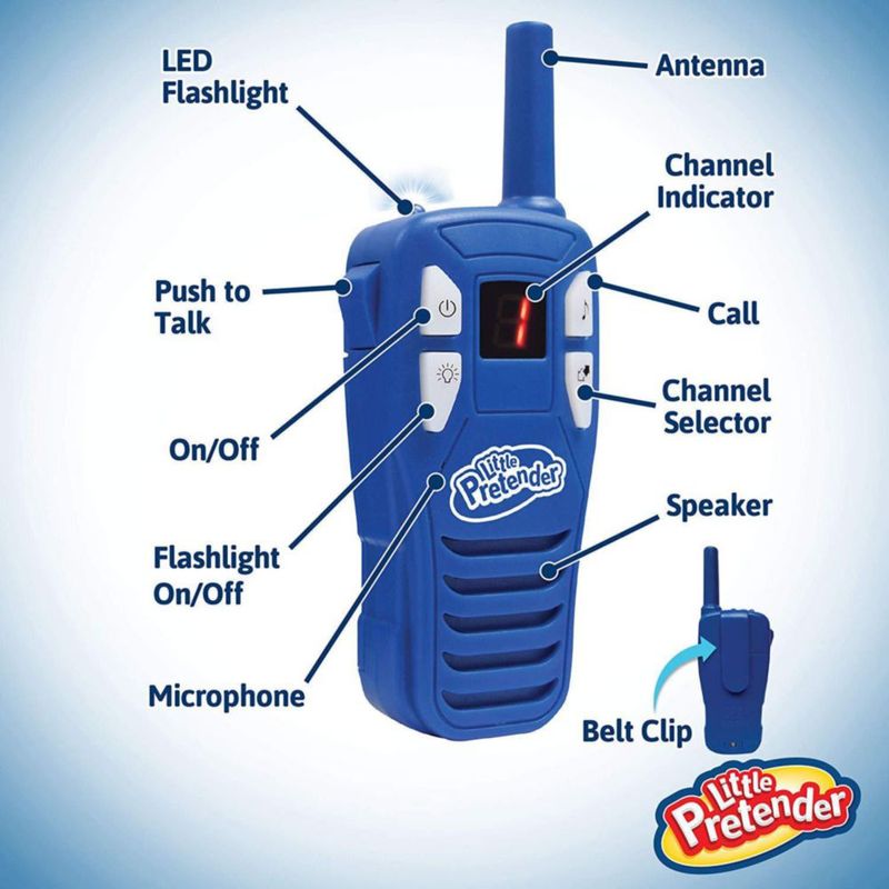 Radios walkie talkie Little Pretender Pack de 2 con linterna y alcance de 3 km
