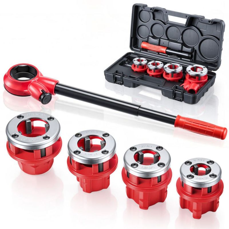Enhebrador de tuberías VEVOR 1/2" 3/4" 1" 1-1/4" NPT - Kit