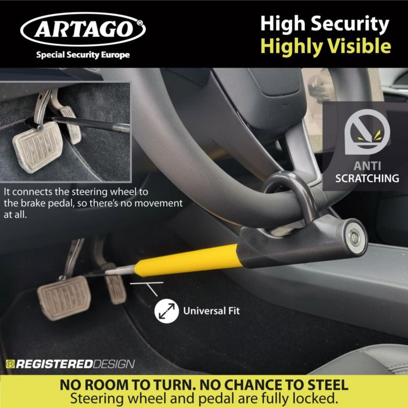 Candado Artago 871A/B amarillo de llave ajustable a 74 cm