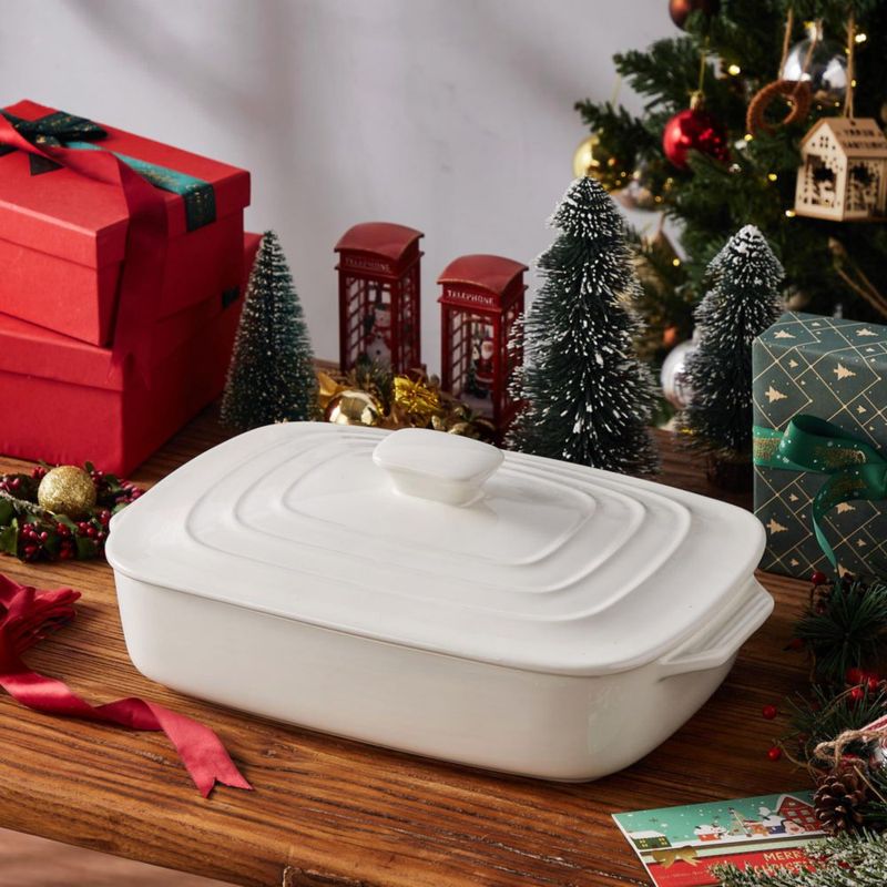 Cazuela Lareina 4 QT Blanca con Tapa
