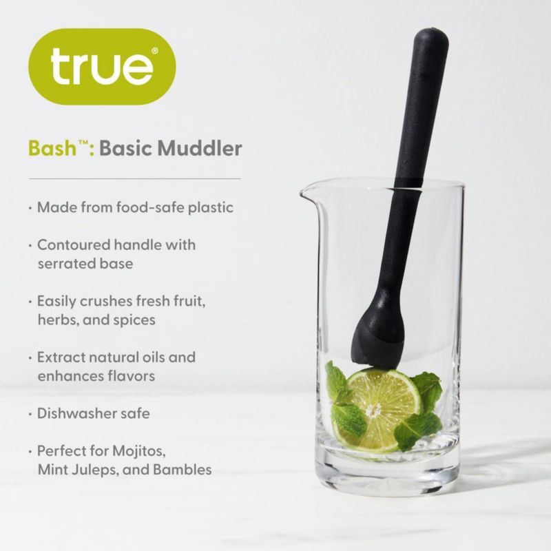 Macerador de cócteles TRUE 21 cm negro - Herramienta de barra