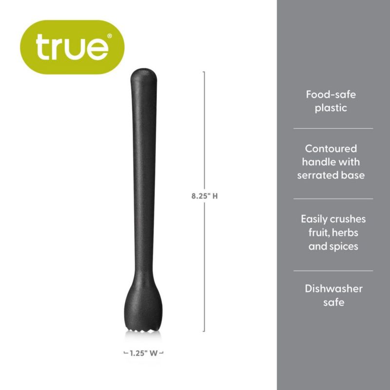 Macerador de cócteles TRUE 21 cm negro - Herramienta de barra