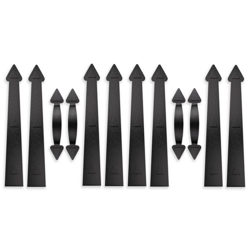 Herrajes para puerta SANKEYTEW – 8 bisagras y 4 manijas negras
