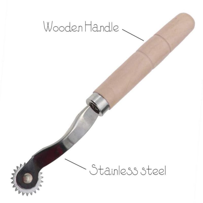 Rueda de trazado SEWTCO de madera y acero inoxidable