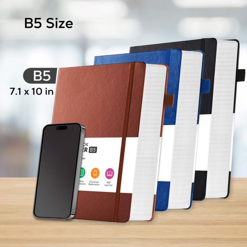 Set de 3 cuadernos FOCUS DAY B5 320 págs rayados Negro/Azul/Marrón