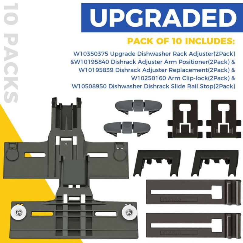 Kit de Mejora para el Estante del Lavavajillas Romalon W10350375 – 10 piezas