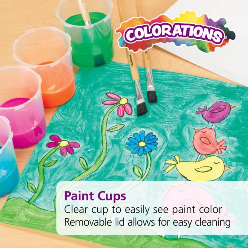 Vasos de pintura Colorations 10WPC paquete de 10 con tapa blanca