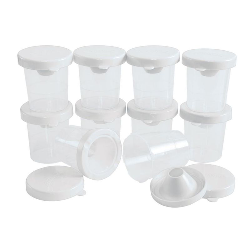 Vasos de pintura Colorations 10WPC paquete de 10 con tapa blanca