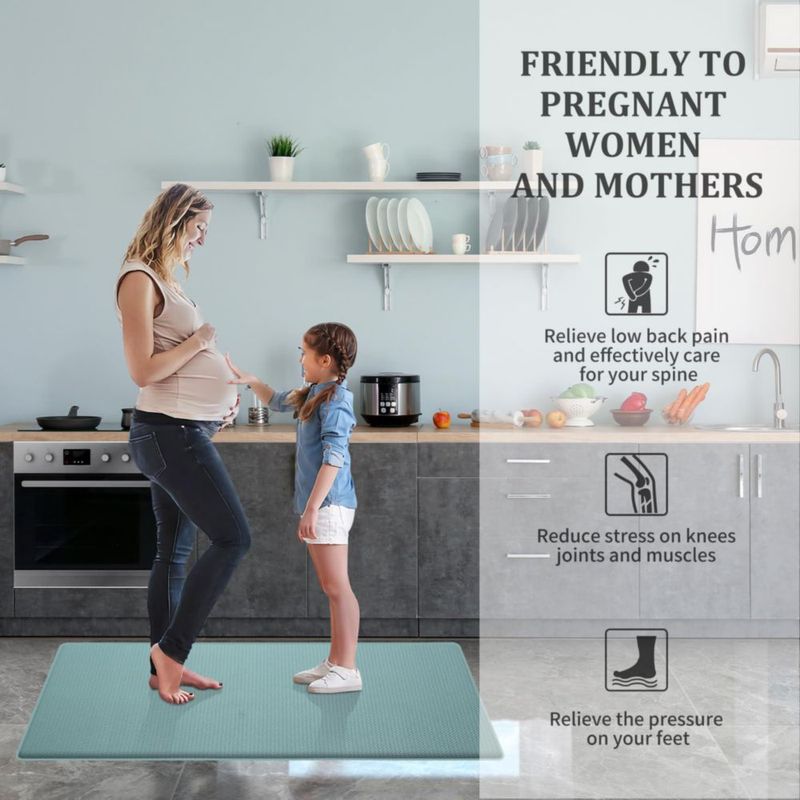 Juego de Alfombras de Cocina AUTODECO Turquesa 2 Piezas 43 × 74 cm