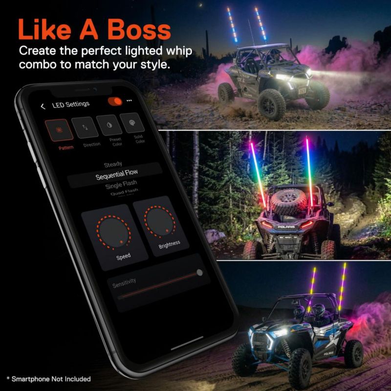 Luz LED tipo látigo ONLINE LED STORE 30 cm RGB Bluetooth