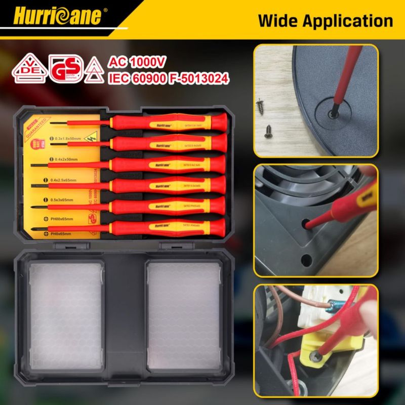 Juego de destornilladores HURRICANE 6 piezas certificado VDE 1000V