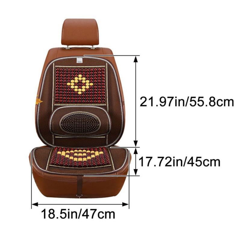 Cubre Asiento LKXHarleya 47 cm Malla de Enfriamiento con Perlas de Madera