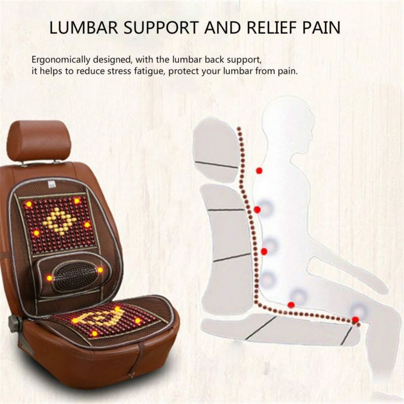 Cubre Asiento LKXHarleya 47 cm Malla de Enfriamiento con Perlas de Madera