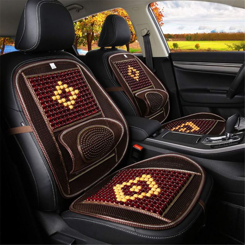 Cubre Asiento LKXHarleya 47 cm Malla de Enfriamiento con Perlas de Madera