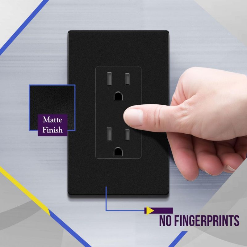 Enchufe eléctrico de pared ENERLITES negro mate 15 A 125 V paquete de 10