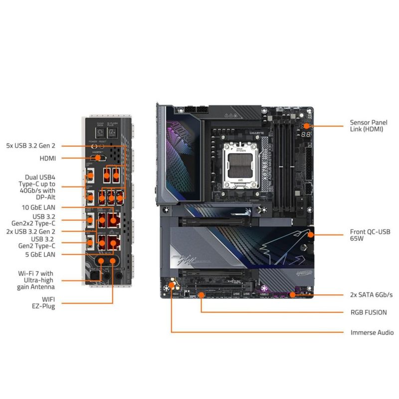 Placa base GIGABYTE X870E AORUS Master X3D AM5 DDR5