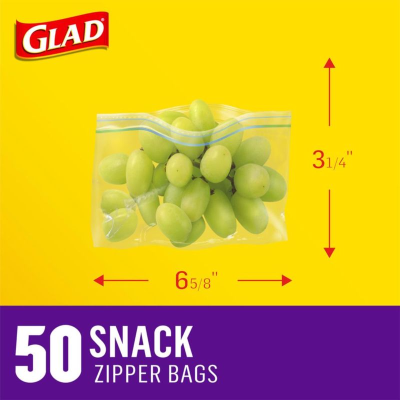 Bolsas de Almacenamiento de Alimentos Glad 50 Unidades Tamaño Snack