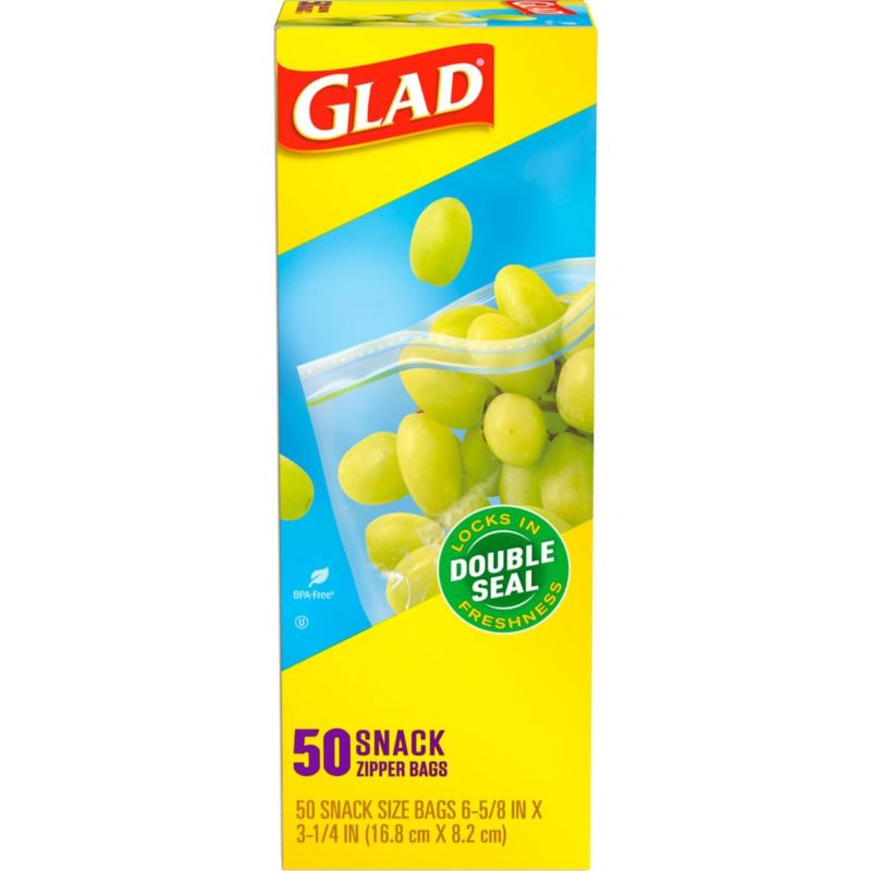 Bolsas de Almacenamiento de Alimentos Glad 50 Unidades Tamaño Snack