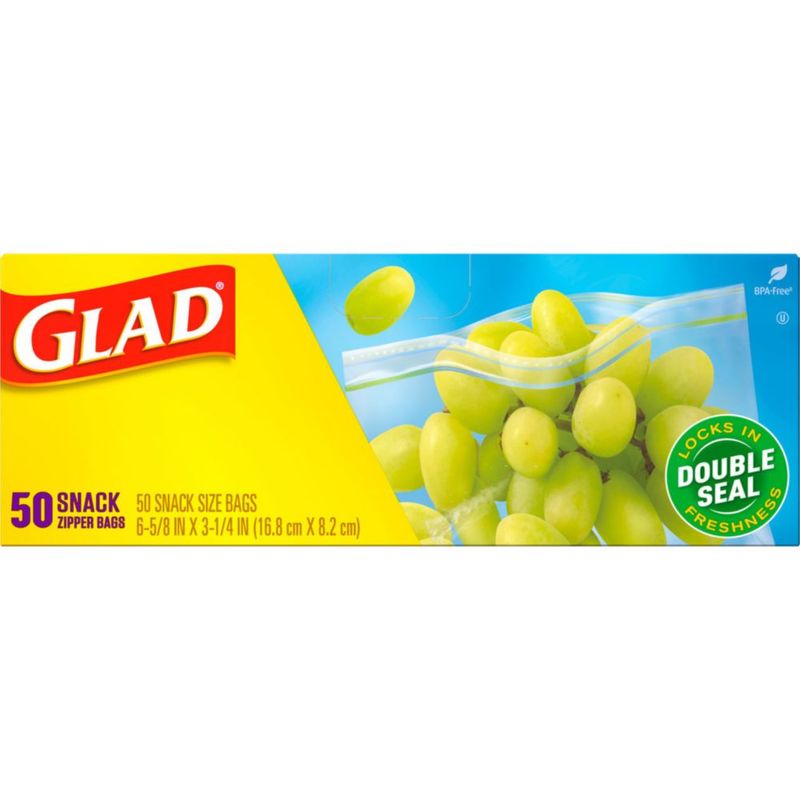 Bolsas de Almacenamiento de Alimentos Glad 50 Unidades Tamaño Snack