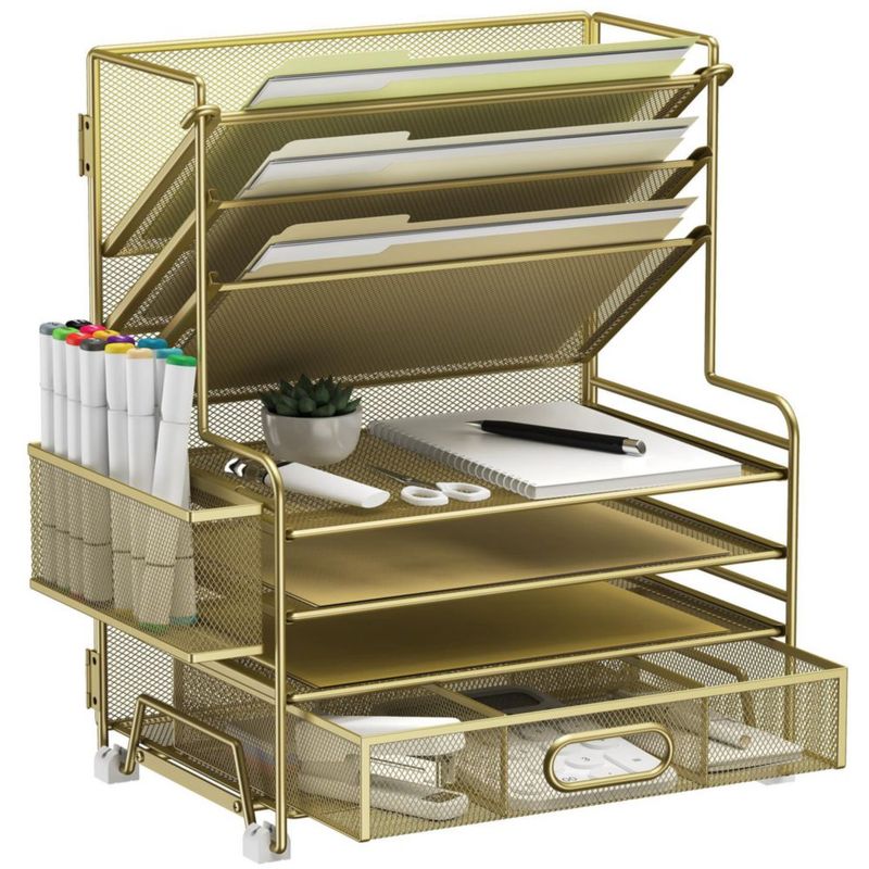 Caddy MINDEPOT de 4 Niveles + Portafolios + Cajón Dorado