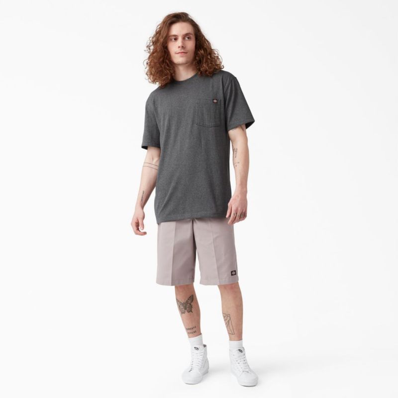 Camiseta Dickies de Cuello Redondo Talla Mediana Gris Carbón Jaspeado