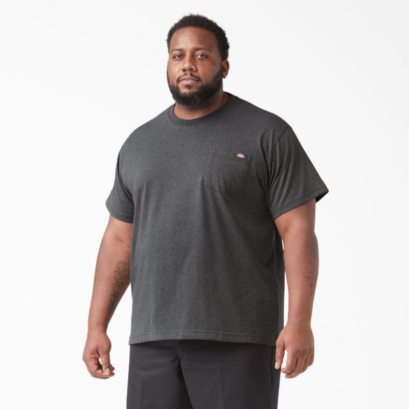 Camiseta Dickies de Cuello Redondo Talla Mediana Gris Carbón Jaspeado