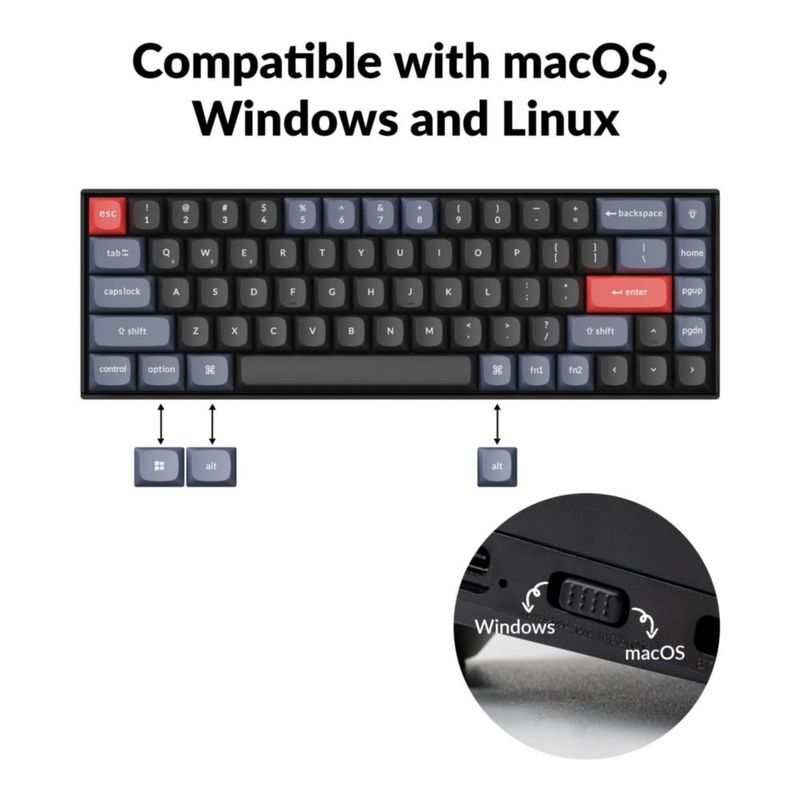 Teclado Mecánico Inalámbrico Keychron K6 Pro RGB Hot‑Swap Rojo