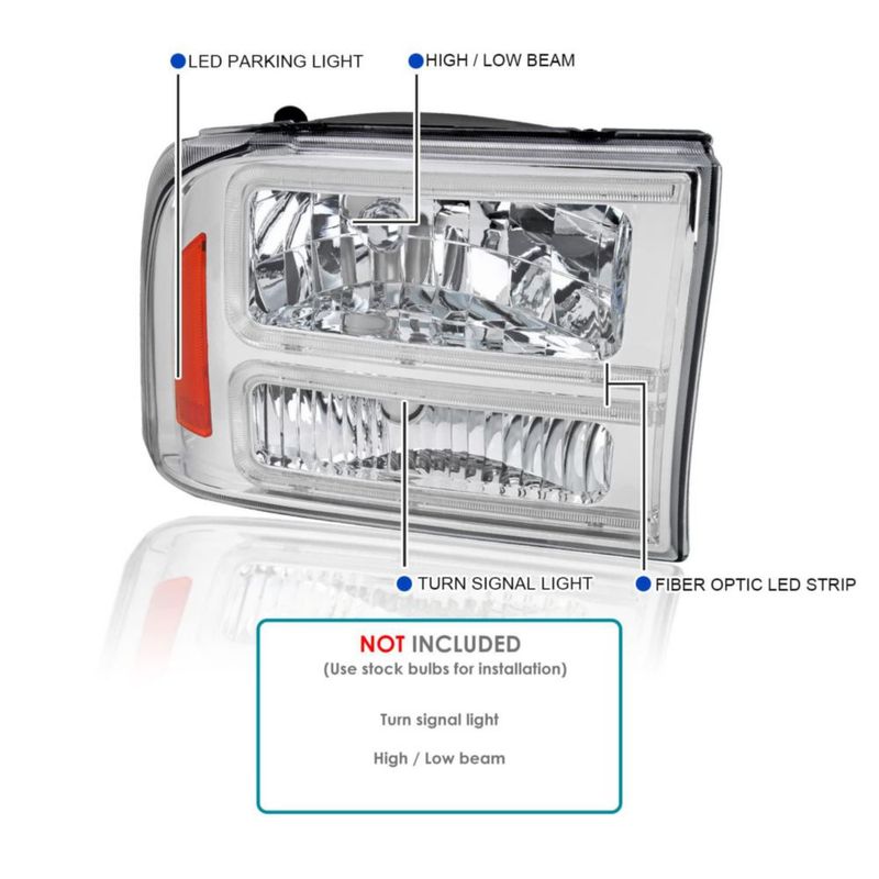 Faros SPEC-D TUNING cromo con barra LED (par)