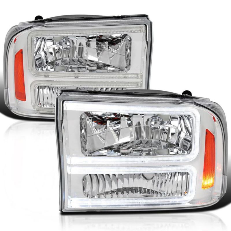 Faros SPEC-D TUNING cromo con barra LED (par)