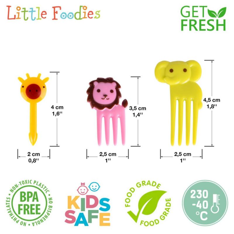Palillos decorativos GET FRESH 30 uds Set de animales para bento 3‑6 cm