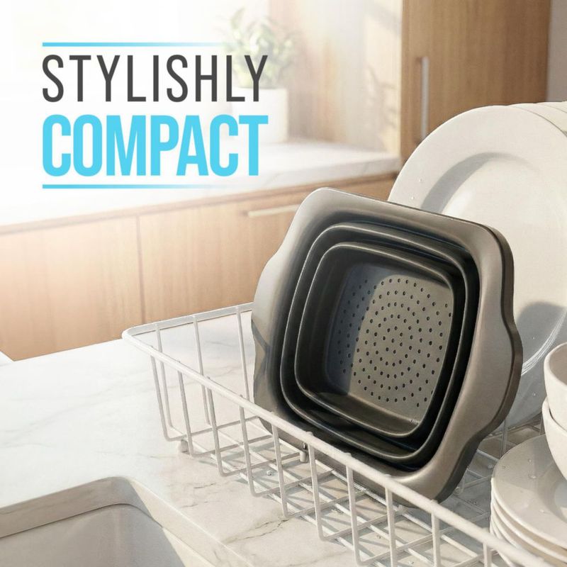 Colador de alimentos Comfify 43x26x4 cm negro plegable